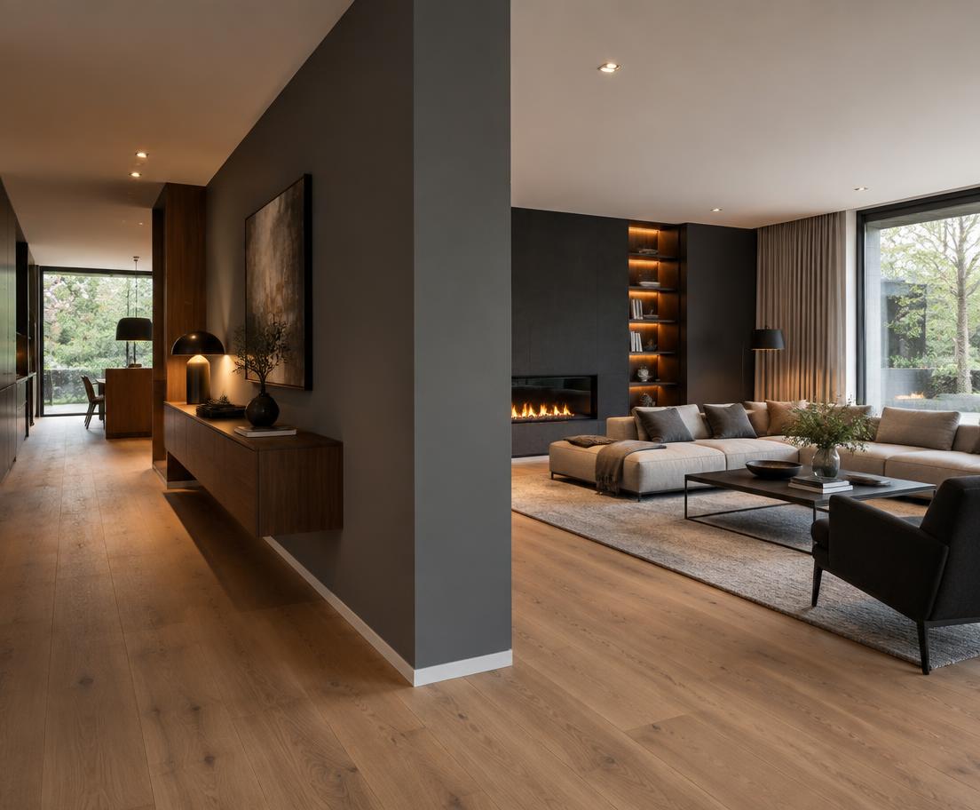 Beispielbild: Wohnraum mit Trockenbauwand