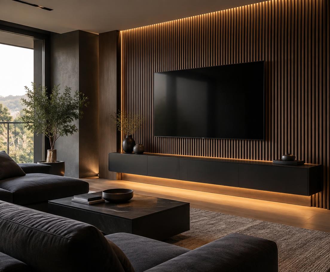 Sicher an der Wand montierter Fernseher